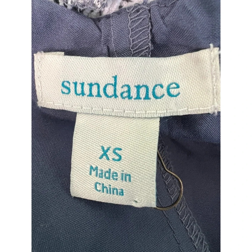 Sundance Marceline Embroidered Eyelet‎ Midi Dress Blue White Sleeveless XS NWOT